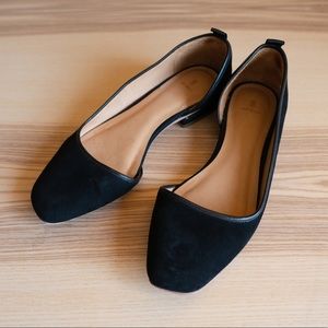 Bill Blass Lola Half D'Orsay Suede Flats Black